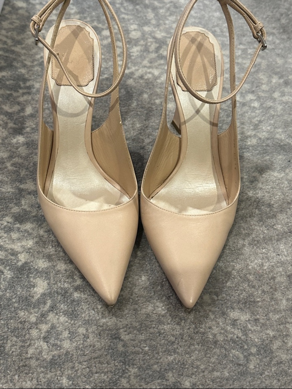 Dior Beige Pointed-Toe Ankle-Strap Pumps SIZE 37 - Picture 10 of 16